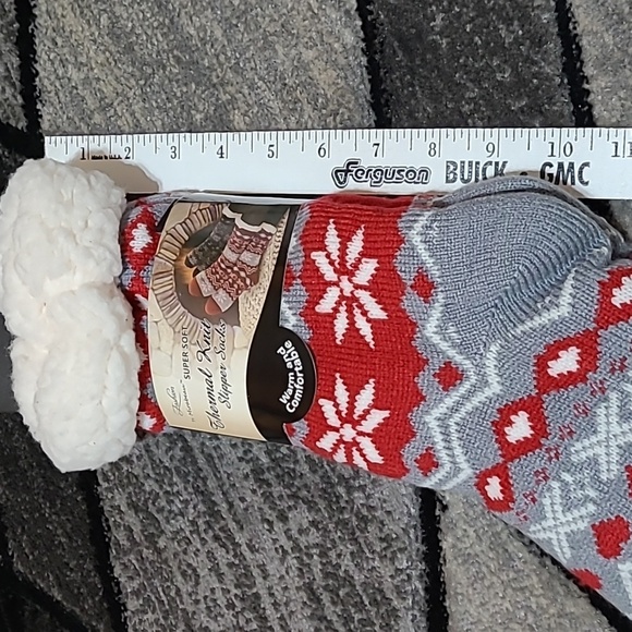 FASHION BY MIRABEAU SUPER SOFT SHERPA THERMAL KNIT SLIPPER SOCKS PRICE FIRM - Picture 9 of 11